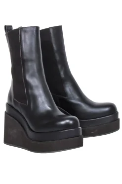 Paloma Barcelo - Espresso Brown Leather Platform Boots Sz 8.5
