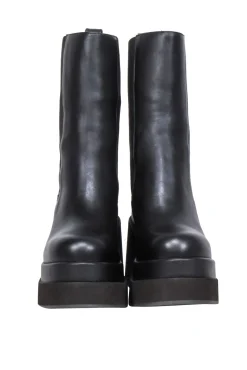 Paloma Barcelo - Espresso Brown Leather Platform Boots Sz 8.5