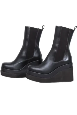 Paloma Barcelo - Espresso Brown Leather Platform Boots Sz 8.5