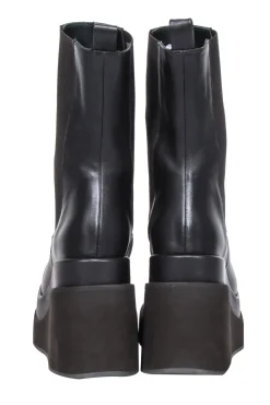 Paloma Barcelo - Espresso Brown Leather Platform Boots Sz 8.5