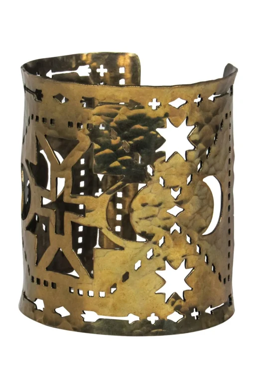 Pamela Love - Brass Large Laser Cut Print Cuff Bracelet