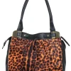 Paolo Masi - Brown & Black Calf Hair & Leather Leopard Print Shoulder Bag