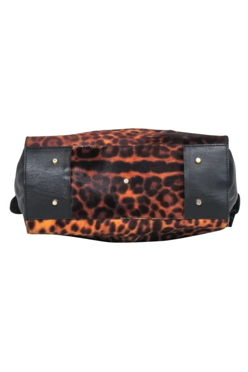Paolo Masi - Brown & Black Calf Hair & Leather Leopard Print Shoulder Bag