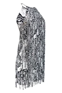 Parker - Black & White Fringe Dress Sz XS