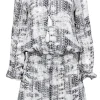 Parker - Black & White Geometric Print Shift Dress Sz M