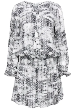 Parker - Black & White Geometric Print Shift Dress Sz M