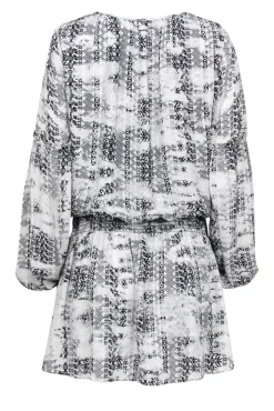 Parker - Black & White Geometric Print Shift Dress Sz M