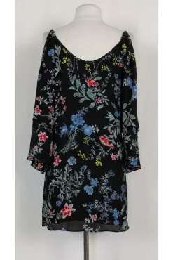 Parker - Black Cold Shoulder Floral Dress Sz XS