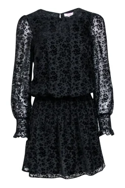 Parker - Black Floral "Carmindy Burnout Velvet" Dress Sz XS
