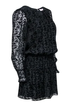 Parker - Black Floral "Carmindy Burnout Velvet" Dress Sz XS