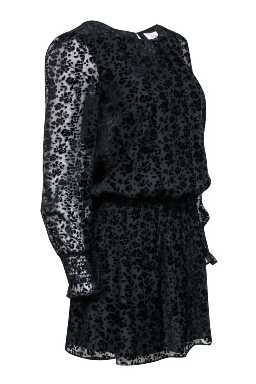 Parker - Black Floral "Carmindy Burnout Velvet" Dress Sz XS