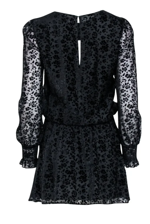 Parker - Black Floral "Carmindy Burnout Velvet" Dress Sz XS