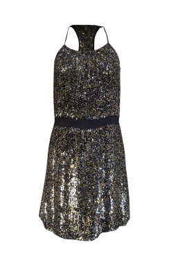 Parker - Black, Gold, & Silver Sequin Strapless Mini Dress Sz XS