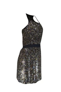 Parker - Black, Gold, & Silver Sequin Strapless Mini Dress Sz XS