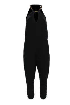 Parker - Black Mock-Halter Neck Jumpsuit w/ Gold-Toned Chain Sz XS