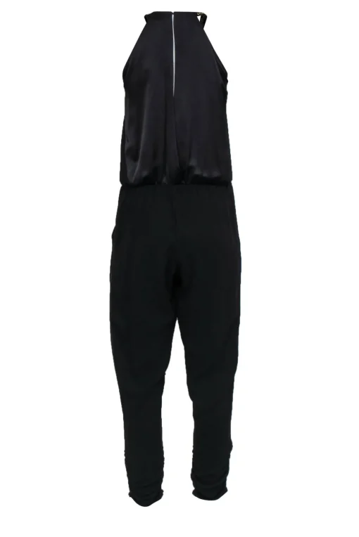 Parker - Black Mock-Halter Neck Jumpsuit w/ Gold-Toned Chain Sz XS