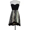 Parker - Black Multicolor Leopard Print Strapless Dress Sz S