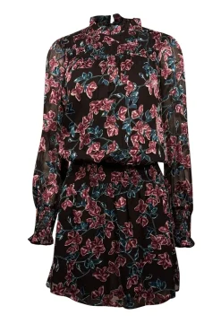 Parker - Black, Teal, & Purple Floral Burnout Velvet Mini Dress Sz XXS