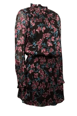 Parker - Black, Teal, & Purple Floral Burnout Velvet Mini Dress Sz XXS
