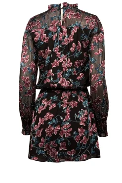 Parker - Black, Teal, & Purple Floral Burnout Velvet Mini Dress Sz XXS