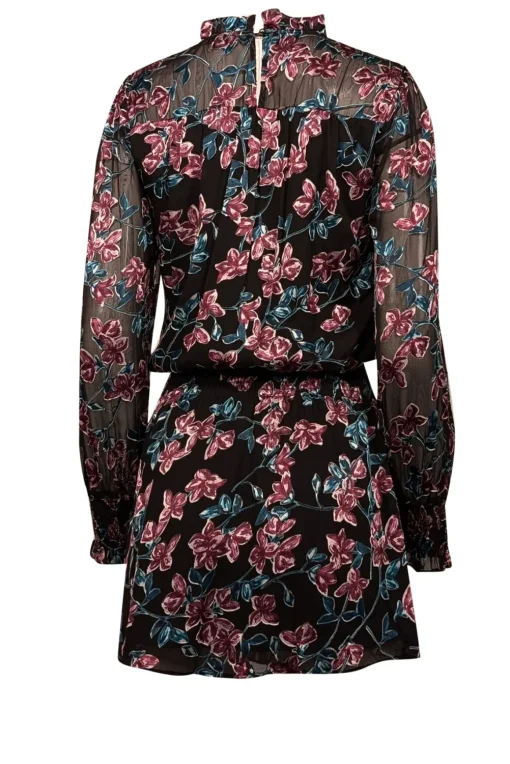 Parker - Black, Teal, & Purple Floral Burnout Velvet Mini Dress Sz XXS