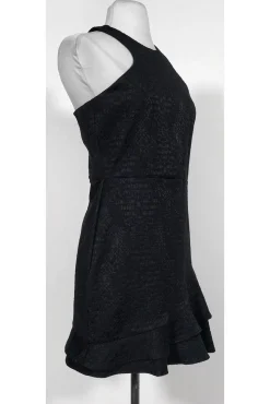 Parker - Black Textured Dress w/ Ruffle Sz L