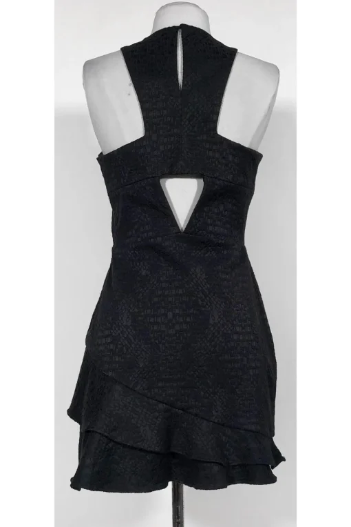 Parker - Black Textured Dress w/ Ruffle Sz L
