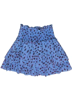 Parker - Blue Floral Print Tiered Mini Skirt Sz S