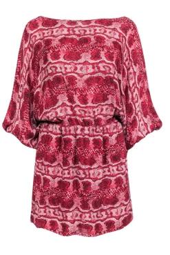 Parker - Pink Snakeskin Print Dolman Dress Sz XS