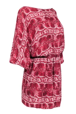Parker - Pink Snakeskin Print Dolman Dress Sz XS