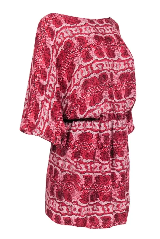 Parker - Pink Snakeskin Print Dolman Dress Sz XS