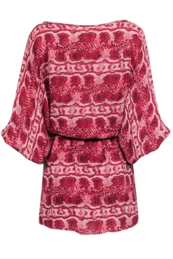 Parker - Pink Snakeskin Print Dolman Dress Sz XS