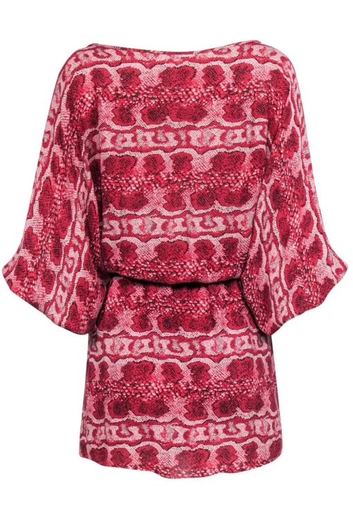 Parker - Pink Snakeskin Print Dolman Dress Sz XS