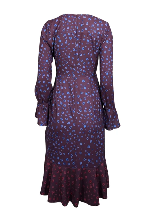 Parker - Plum Purple & Multi Color Floral Print Long Sleeve Dress Sz 2