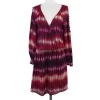 Parker - Purple, Red & Green Silk Striped Dress Sz L