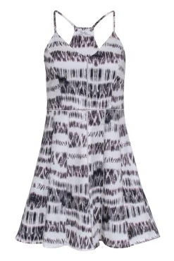 Parker - White & Grey Print Sleeveless Dress Sz S