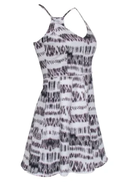 Parker - White & Grey Print Sleeveless Dress Sz S