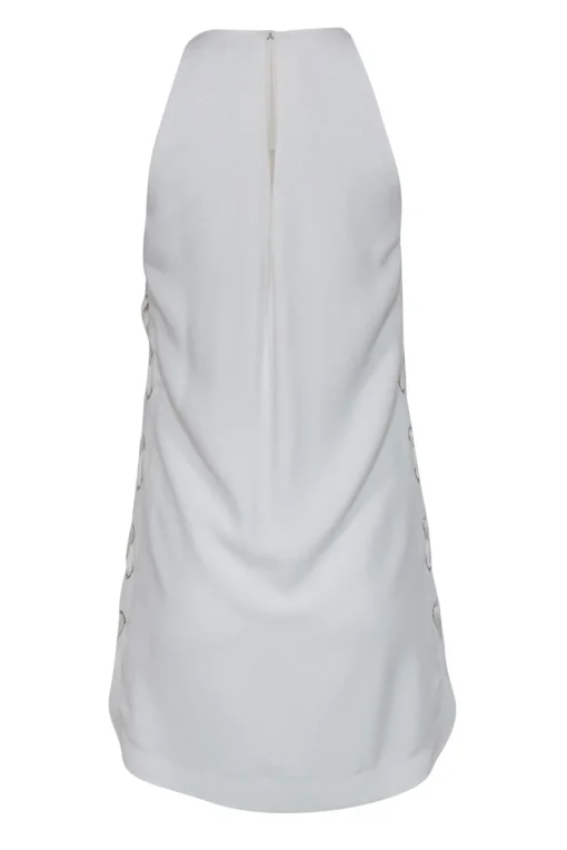 Parker - White Lace-Up Side Shift Dress Sz XS