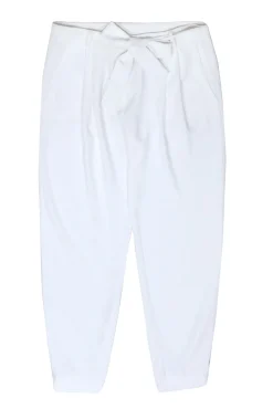 Parker - White Tailored Pants w/ Sash Sz 6