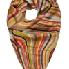 Paul Smith - Mod Multicolor Striped Wavy Print Silk Scarf