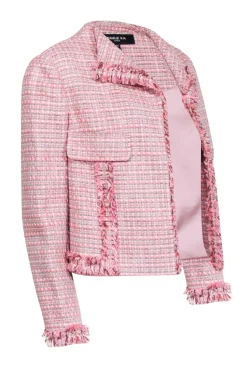 Paule Ka - Pink Tweed Open Front Jacket Sz 10