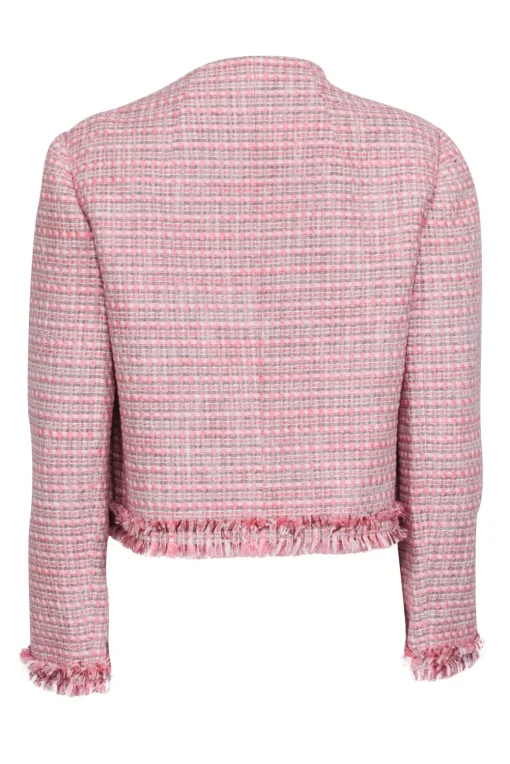 Paule Ka - Pink Tweed Open Front Jacket Sz 10