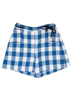 Pearl by Lela Rose - Blue & Cream Gingham Shorts Sz 12