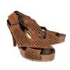 Pedro Garcia - Brown Heels w/ Circle Cutouts Sz 7.5