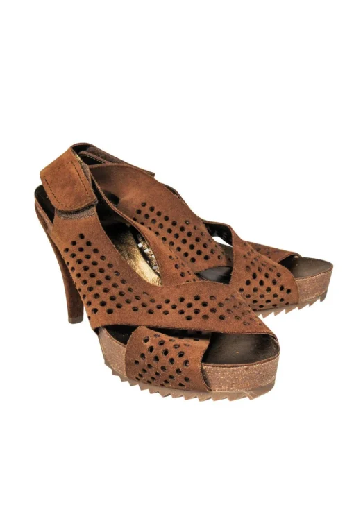 Pedro Garcia - Brown Heels w/ Circle Cutouts Sz 7.5