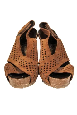Pedro Garcia - Brown Heels w/ Circle Cutouts Sz 7.5