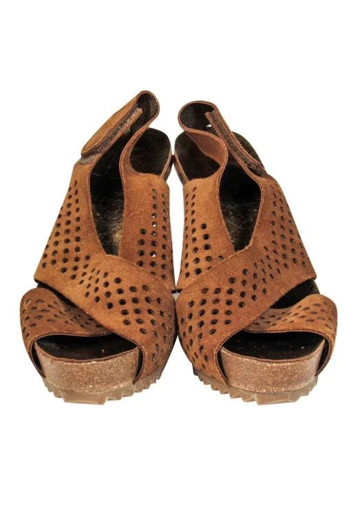 Pedro Garcia - Brown Heels w/ Circle Cutouts Sz 7.5