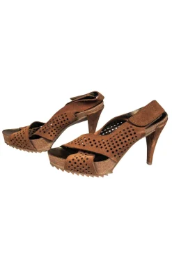 Pedro Garcia - Brown Heels w/ Circle Cutouts Sz 7.5