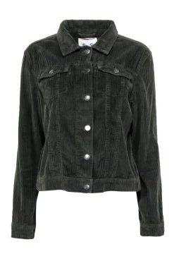 Per Se - Forest Green Corduroy Button Front Jacket w/ Breast Pockets Sz L