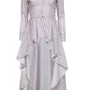Petrsyn - White High-Low Blouse w/ Multi-Color Stripes Sz XS